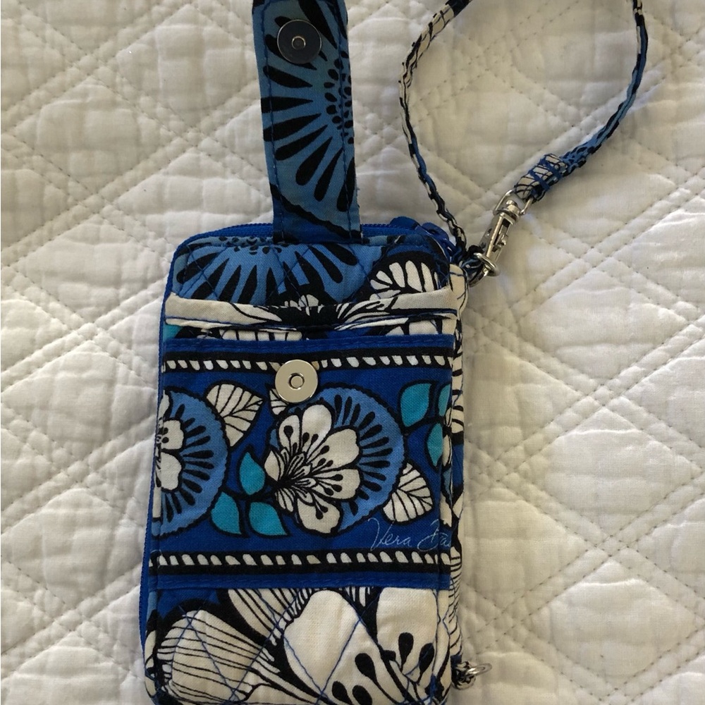 Vera Bradley Blue and White Floral Bifold Wallet/Phone Holder - Picture 5 of 14
